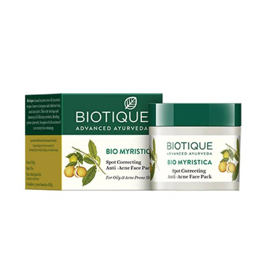 Biotique Advanced Ayurveda Bio Myristica Spot Correcting Anti Acne Face Pack | Grocsy