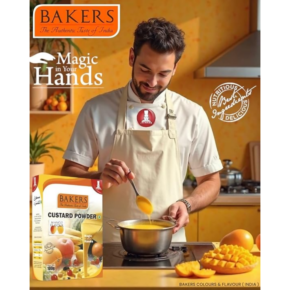 BAKERS Custard Powder - Mango | Grocsy