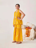 Joban Fashion Girl's Yellow Color Sharara Set | Grocsy