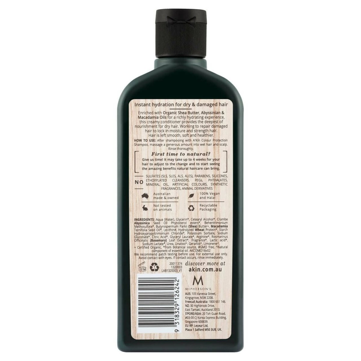 Akin Macadamia & Wheat Protein Moisture Rich Conditioner | Grocsy