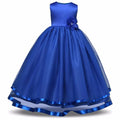 Asmaani Baby Girl's Royal Blue Color Satin A-Line Maxi Full Length Dress (AS-DRESS_22062) | Grocsy