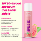 PLIX The Plant Fix Guava Glow With SPF 50+ Sunscreen & 3% Glycolic Acid Serum | Grocsy