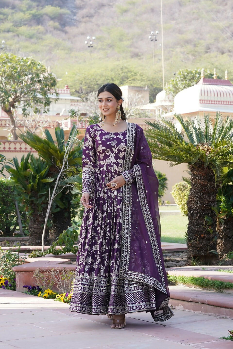 Joban Fashion Wine Viscose Jacquard Sequence Embroidery Work Kurta Set | Grocsy