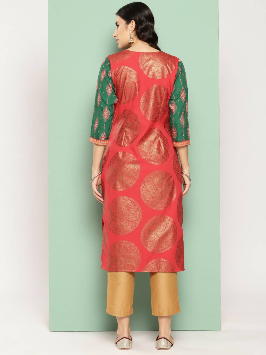 Ahalyaa Women's Traditional wear Kurta - Red | Grocsy