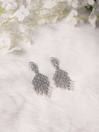 Silver Earrings with Pearl Drops- Ruby Raang | Grocsy