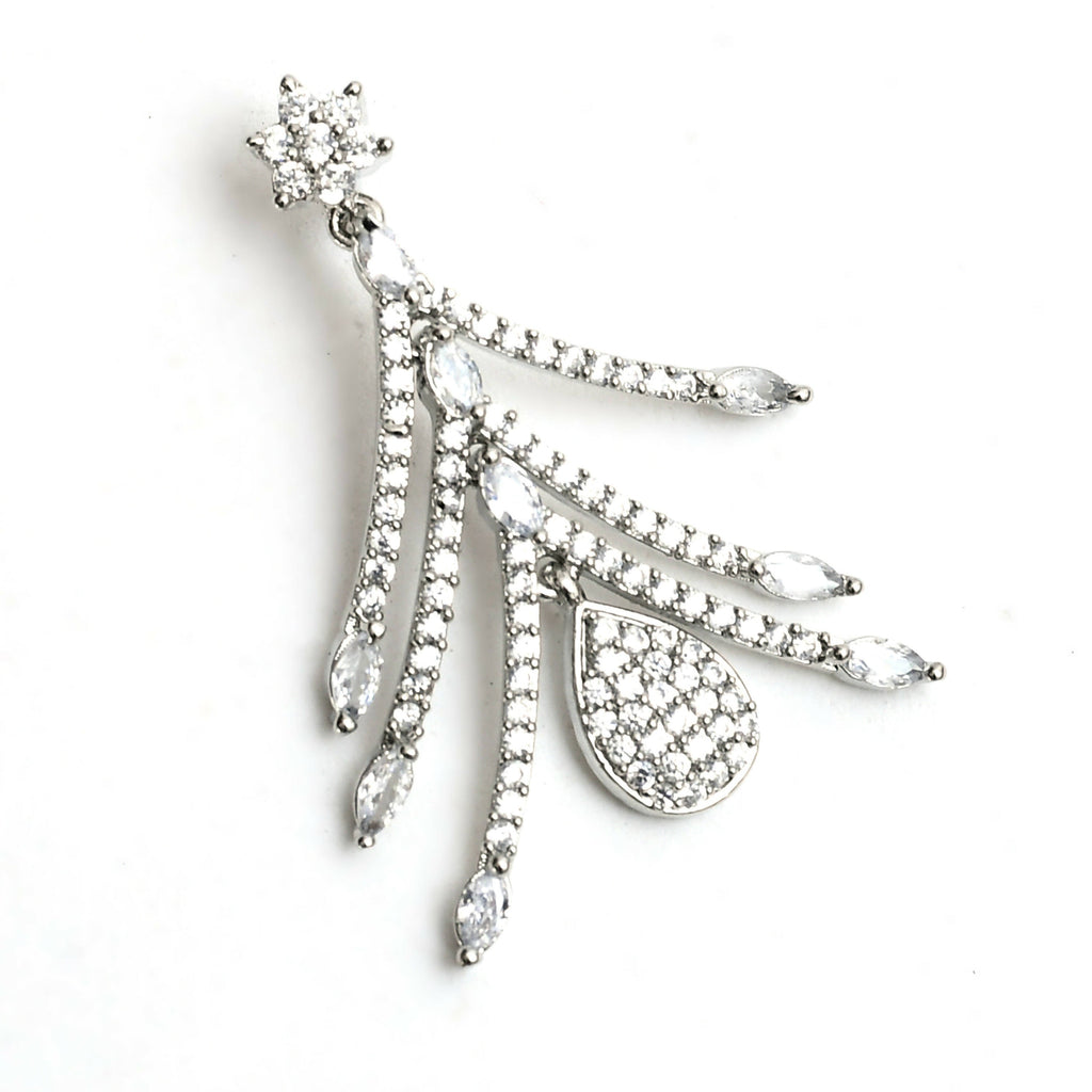 Mominos Fashion Johar Kamal Silver-Plated American Diamond White Choker Set | Grocsy