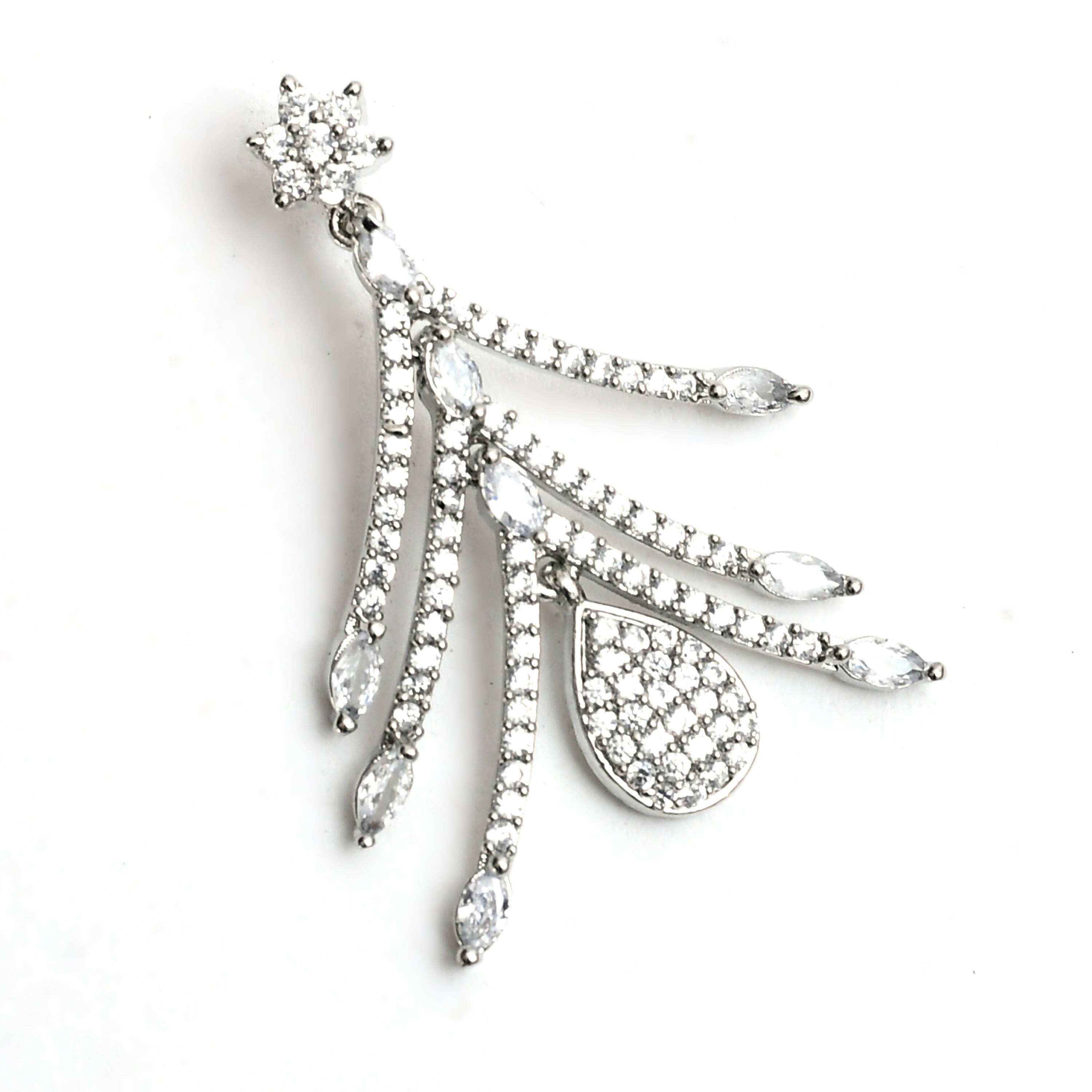 Mominos Fashion Johar Kamal Silver-Plated American Diamond White Choker Set | Grocsy
