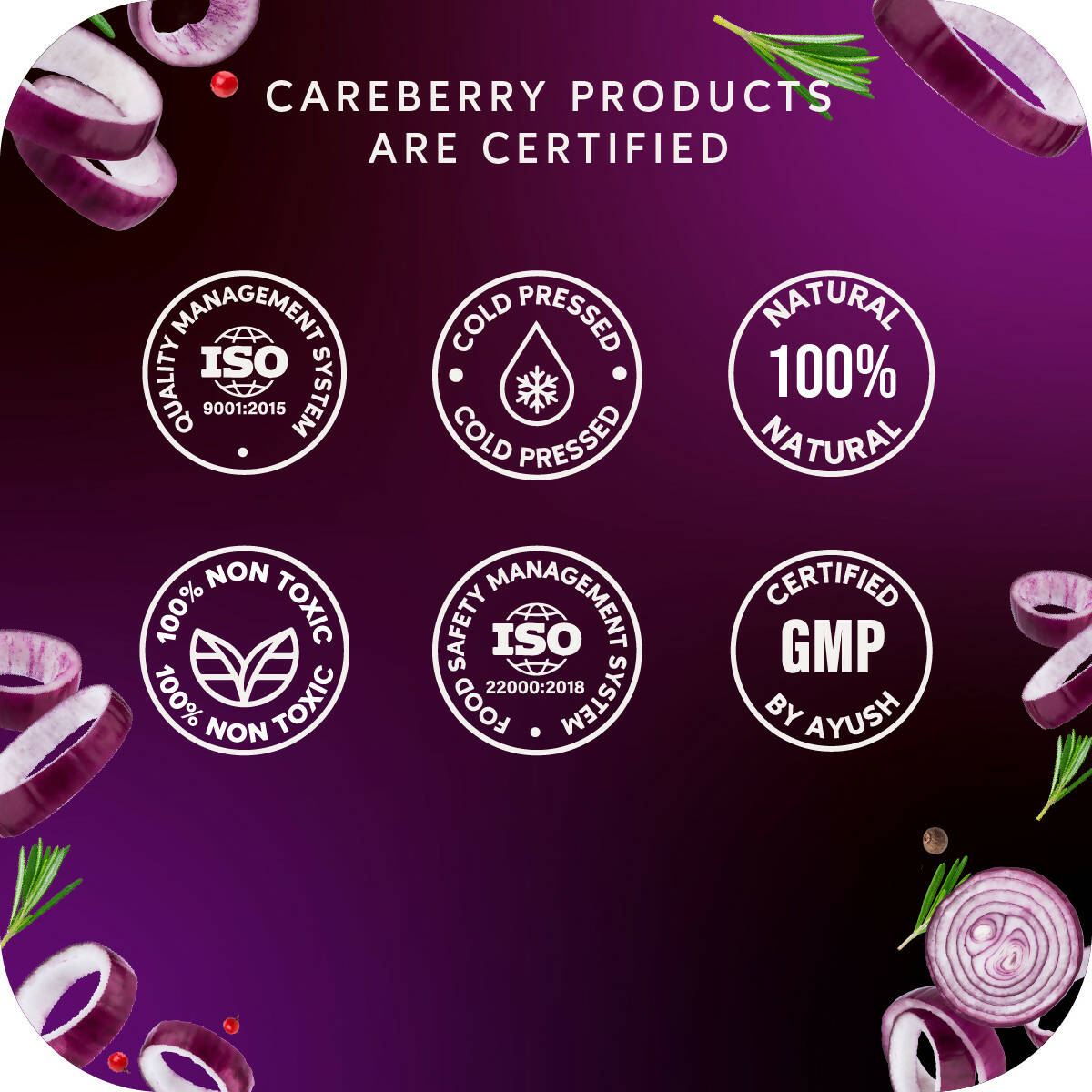 Careberry Organic Red Onion & Black Seed Extract Oil For Anti Hair Fall | Grocsy