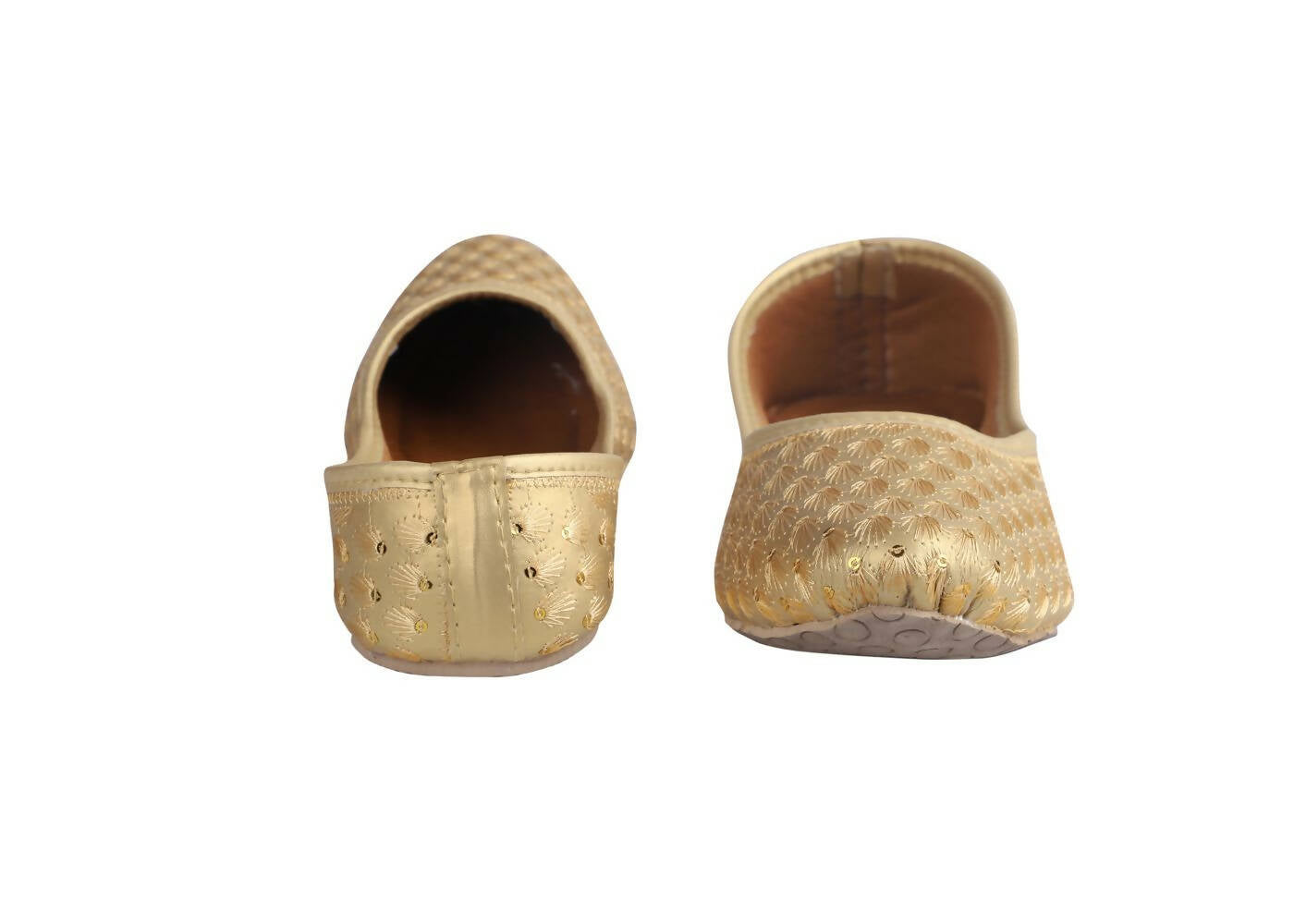 Tiny Bugs Girls Sequin Detailing Ethnic Juttis - Gold | Grocsy