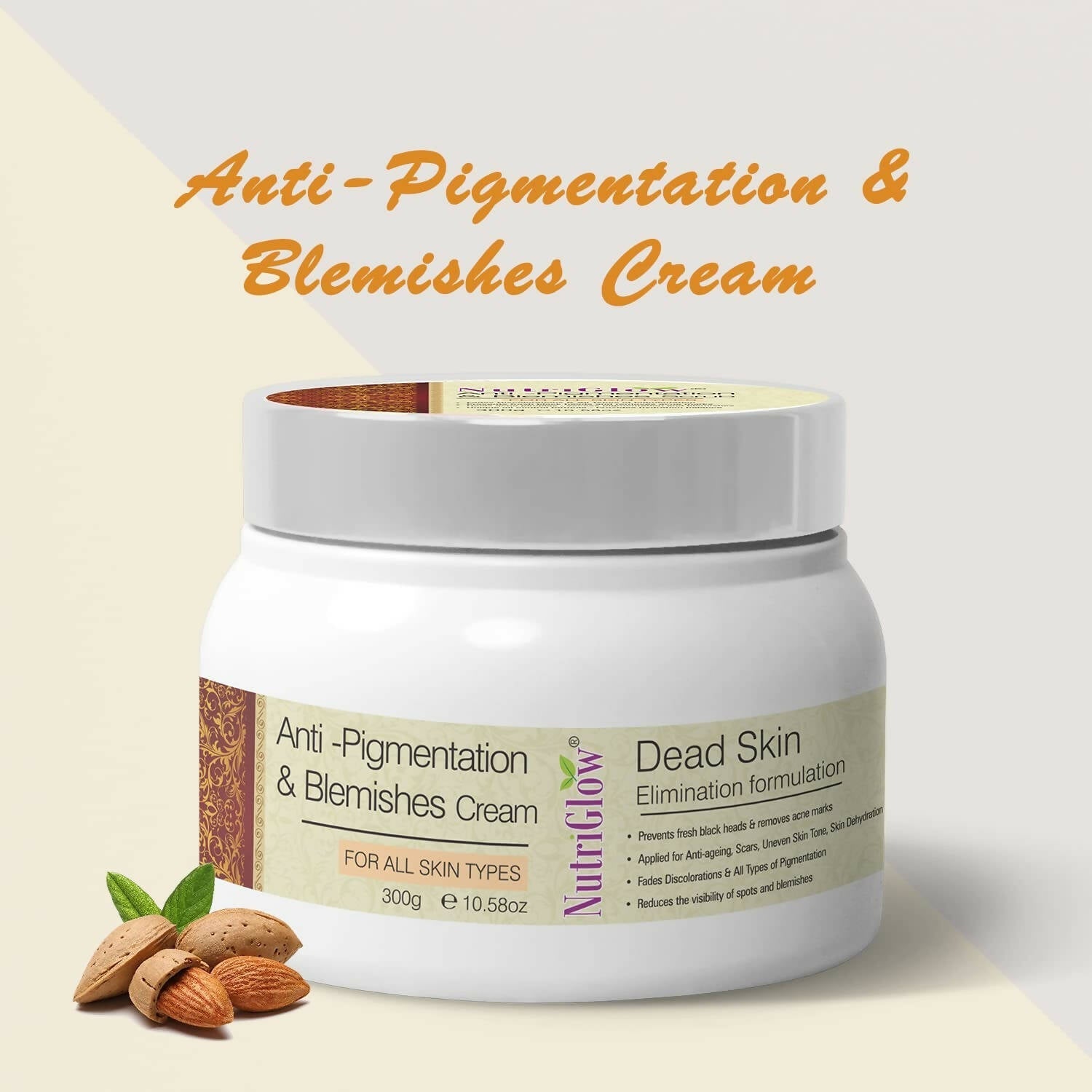 NutriGlow Anti Pigmentation & Blemishes Cream with Apricot Extracts & Oatmeal | Grocsy
