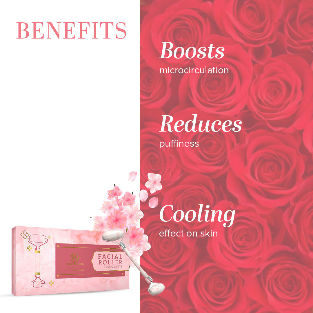 Khadi Natural Rose Quartz Facial Roller | Grocsy