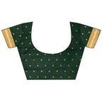 Joban Fashion Dark Green Banarasi Soft Silk Woven Saree | Grocsy