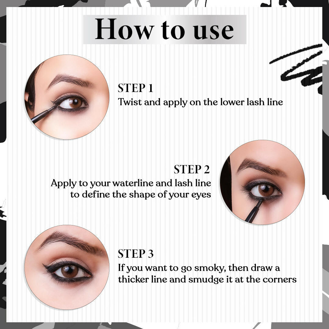 The Natural Wash Eyecatchy Longstay Intense Kajal - Black Pearl | Grocsy