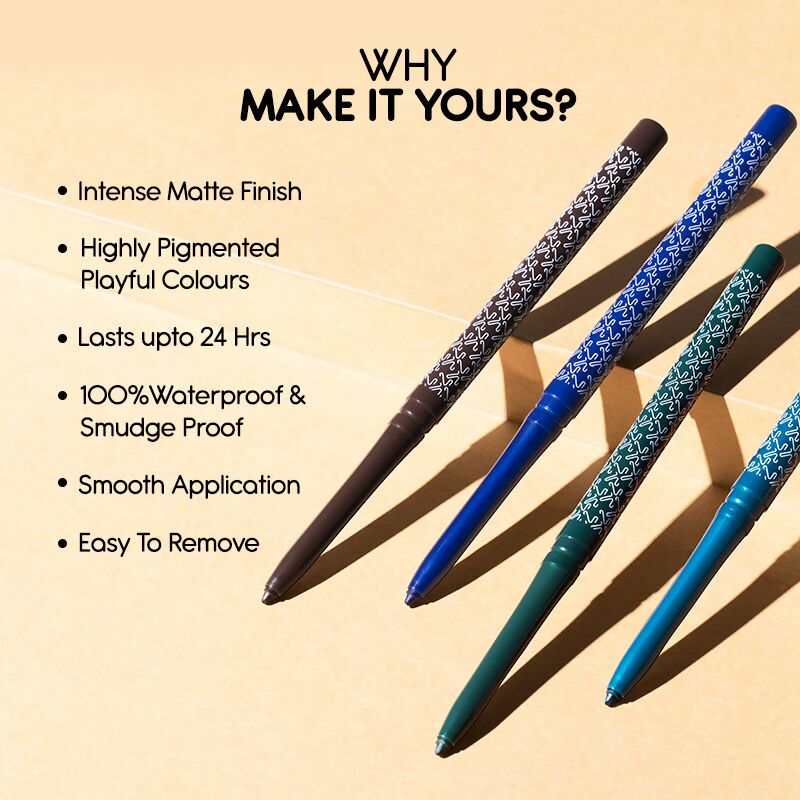 Kay Beauty By Katrina Kaif 24HR Coloured Matte Kajal - Teal | Grocsy