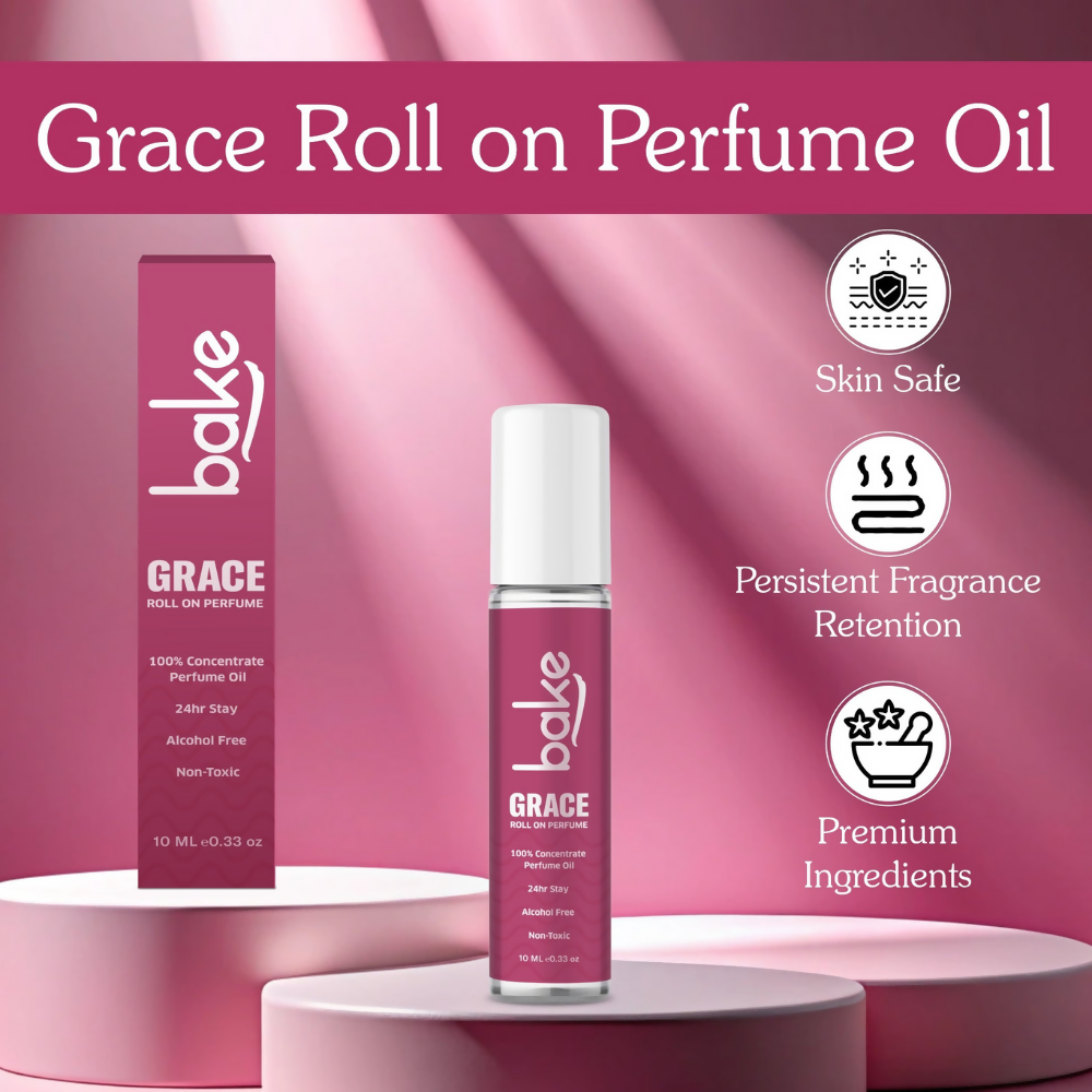 Bake Grace 100% Concentrated Perfume Oil Roll on Fragrance For Men & Women - White Oud | Grocsy