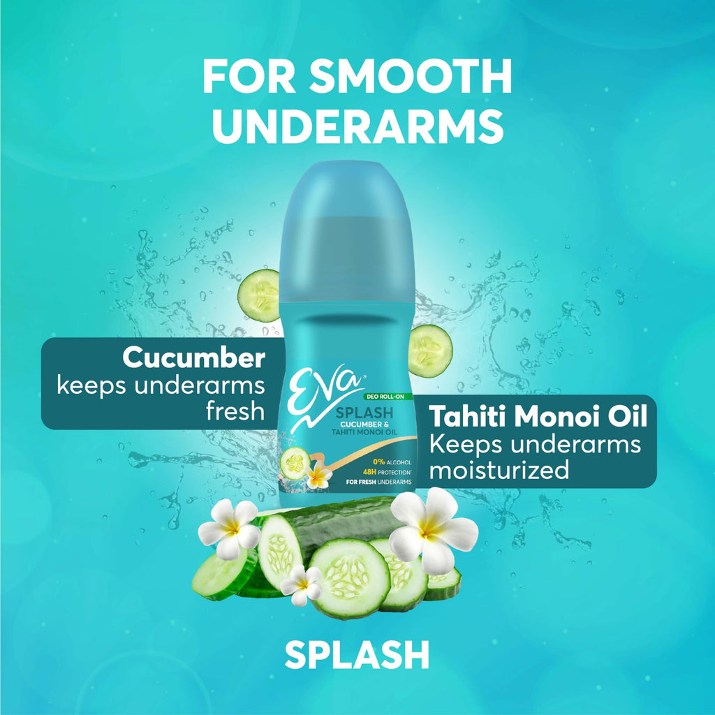 Eva Underarm Roll on Deodorant For Bright, Fresh & Smooth Underarms, Alcohol & Aluminium Free, For Women | Grocsy