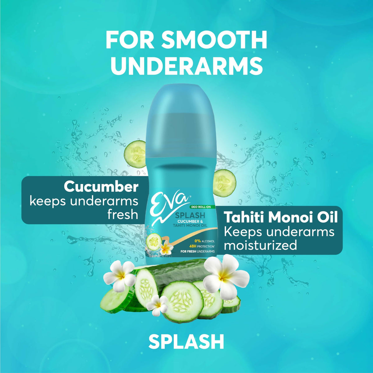 Eva Underarm Roll on Deodorant For Bright, Fresh & Smooth Underarms, Alcohol & Aluminium Free, For Women | Grocsy