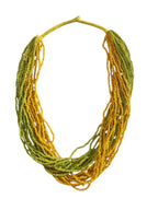 Inhanns Handmade Beaded Multilayer Necklace, 20 Layers - Neon Green & Yellow | Grocsy
