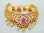 Multicolor AD Peacock Bridal Choker | Grocsy