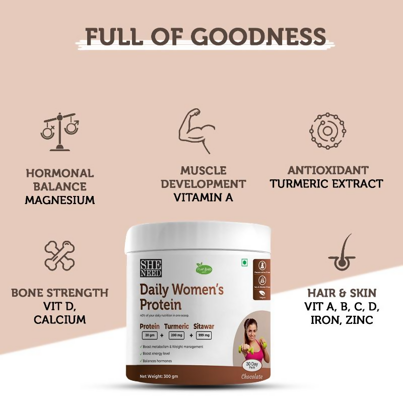 SheNeed Plant Based Daily Women’s Protein Drink With 21+ Nutrients For Women | Grocsy