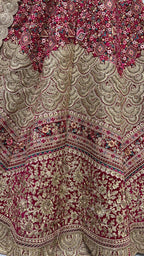 Jyoti Fashion Women's Rani Pink Velvet Fancy Dori & Sequins Multi Thread Embroidered with Diamond Work Wedding Lehenga Choli | Grocsy