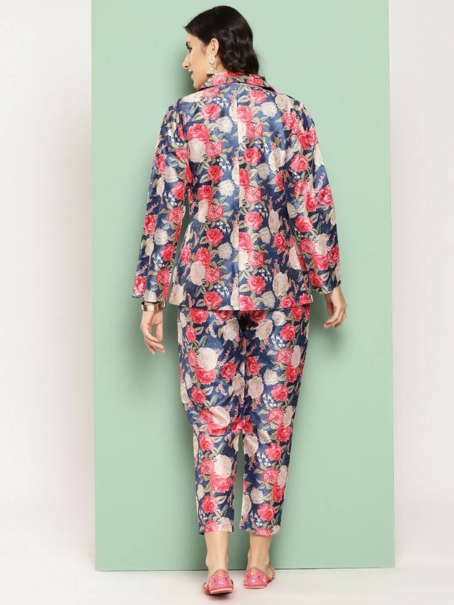 Ahalyaa Women's Traditional Wear Co-ods - Blue | Grocsy