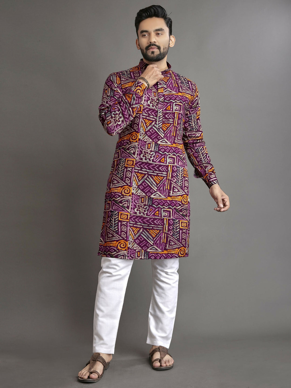 Anaita Multicolor Printed Cotton Straight Kurta | Grocsy