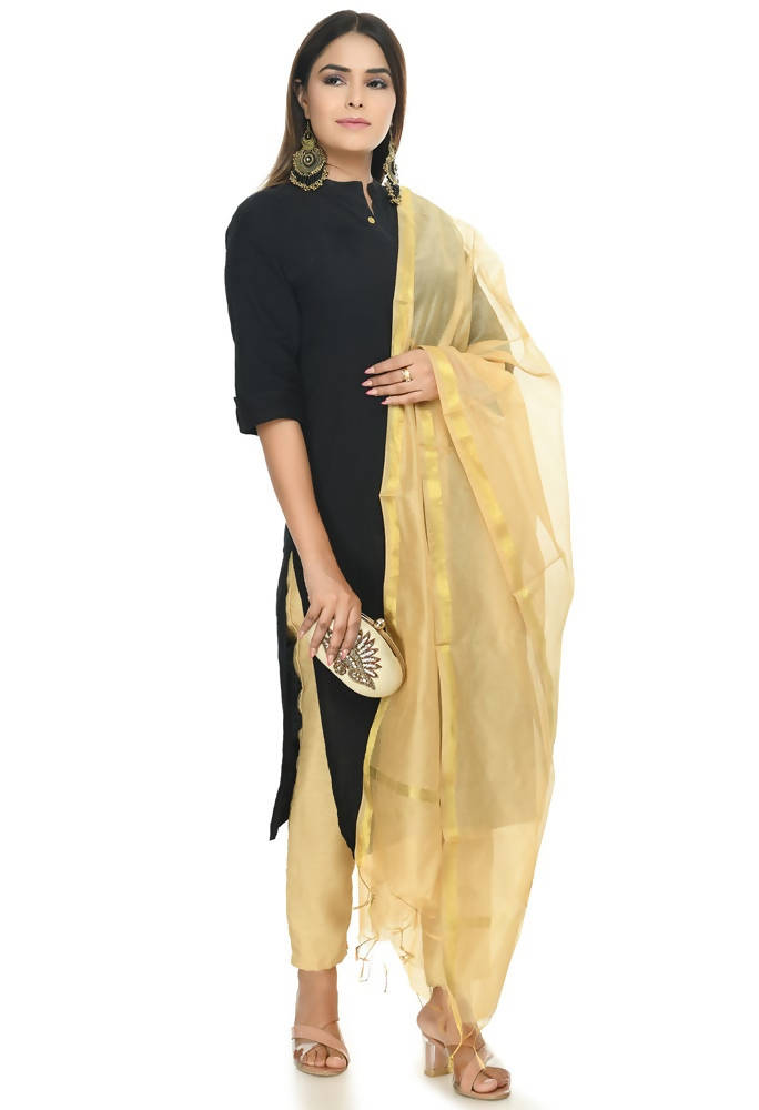 Mominos Fashion Golden Banarsi Piping Dupatta | Grocsy