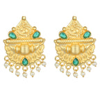 Joban Fashion Women Matte Gold Brass Earrings | Grocsy