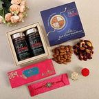 Meenakari Rakhi & Assorted Dry Fruits Jars | Grocsy