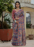 Vegaa Fashion Multi Color Chinon Silk Floral Printed With Mirror Cut Border Ready To Wear Saree | Grocsy