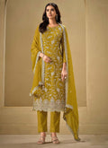 Vegaa Fashion Yellow Chinon Sequence Embroidered Salwar Suit | Grocsy