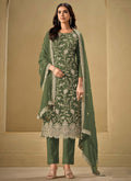 Vegaa Fashion Mahendi Chinon Sequence Embroidered Salwar Suit | Grocsy