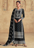 Vegaa Fashion Black Georgette Embroidered Palazzo Suit | Grocsy