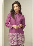 Vegaa Fashion Onion Pink Chinon Silk Embroidered Designer Co Ord Set | Grocsy