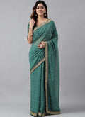 Vegaa Fashion Green Soft Georgette Bandhani Saree | Grocsy