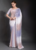 Vegaa Fashion Off White Georgette Sequence Party Wear Saree | Grocsy