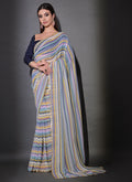 Vegaa Fashion Multicolor Georgette Leriya Print Sequence Saree | Grocsy