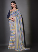 Vegaa Fashion Multicolor Georgette Leriya Print Sequence Saree | Grocsy