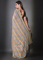 Vegaa Fashion Multicolor Georgette Leriya Print Sequence Saree | Grocsy