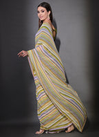 Vegaa Fashion Multicolor Georgette Leriya Print Sequence Saree | Grocsy