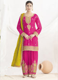 Vegaa Fashion Pink Chinon Silk Embroidered Designer Salwar Suit | Grocsy