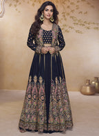 Vegaa Fashion Lavender Simar Silk Embroidered Wedding Wear Lehenga Style Suit | Grocsy