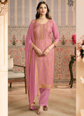 Vegaa Fashion Light Pink Jacquard Silk Hand Work Designer Salwar Suit | Grocsy