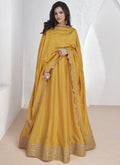 Vegaa Fashion Yellow Vichitra Silk Sequence Anarkali Suit | Grocsy