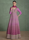 Vegaa Fashion Pink Real Georgette Embroidered Anarkali Suit | Grocsy