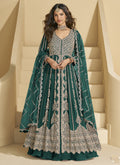 Vegaa Fashion Green Chinon Silk Embroidered Lehenga Style Suit | Grocsy