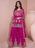 Vegaa Fashion Pink Georgette Embroidereddesigner Sharara Suit | Grocsy