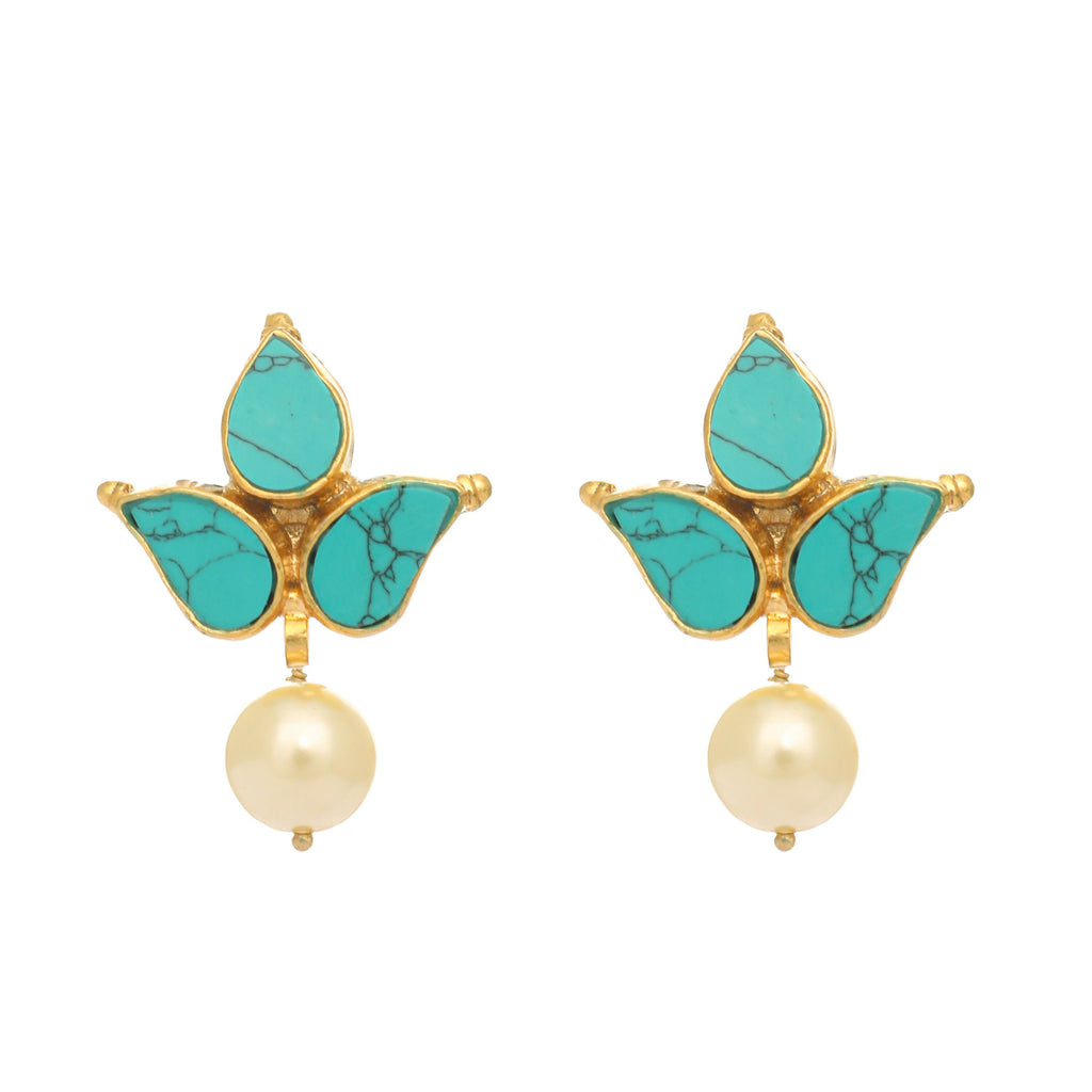 Nuyug 22K Gold Plated Cerulean Studs | Grocsy