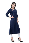 Women's Navy Kurti With Dori Tassels - G & A Apparels | Grocsy